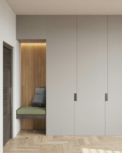 Tall Wardrobe Handleless Corner Dressing space